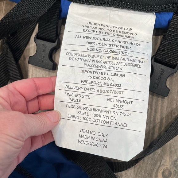 LL Bean High Camp 20 Degree Sleeping Bag Flannel Lined Camping 74x33 With Bag - Picture 2 of 6